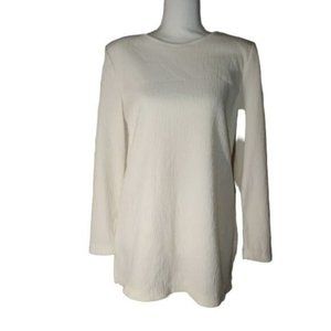 🔥$5🔥KATHIE LEE COLLECTION RIBBED KNIT TOP SIZE-MEDIUM.  COLOR=CREAM